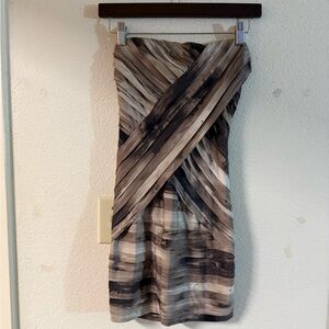 GUESS Jet Black/Multi Strapless Bodycon Mini Dress Size XS  Party Dress Preowned